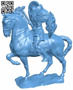 Spartan warrior on horseback H006837 file stl free download 3D Model for CNC and 3d printer