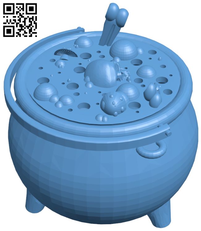 Spooky witches cauldron H007024 file stl free download 3D Model for CNC and 3d printer