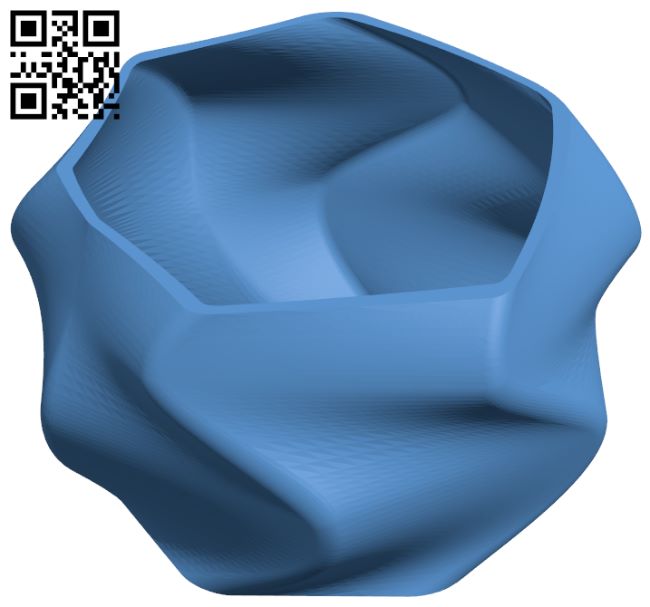 Twisted flower pot H007090 file stl free download 3D Model for CNC and 3d printer