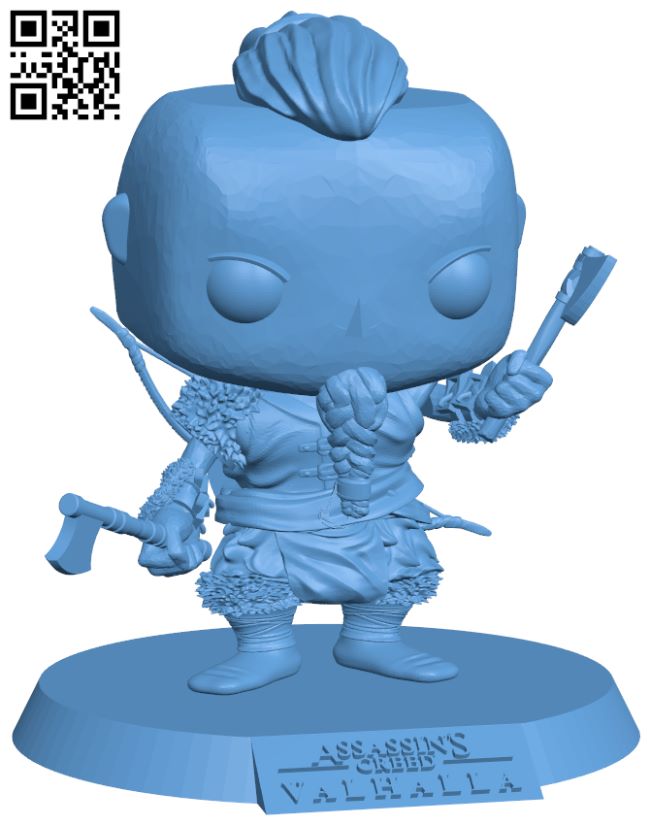 Valhalla inspired pop style figure H007203 file stl free download 3D Model for CNC and 3d printer
