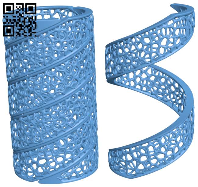 Voronoi curtain holder spiral H006646 file stl free download 3D Model for CNC and 3d printer