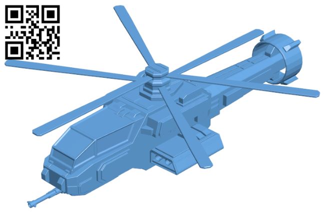 Warrior H8 Helicopter H006855 file stl free download 3D Model for CNC and 3d printer