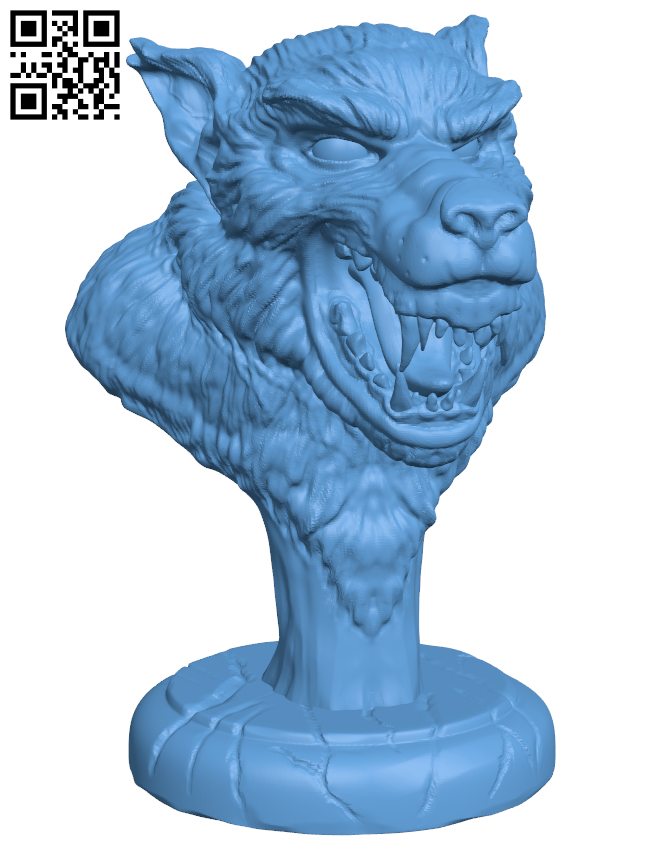 Werewolf bust H006647 file stl free download 3D Model for CNC and 3d printer