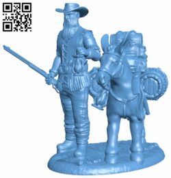 Wild West Prospector With Mule H006857 file stl free download 3D Model for CNC and 3d printer