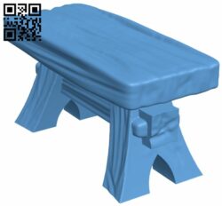 Wooden trestle stool H006917 file stl free download 3D Model for CNC and 3d printer