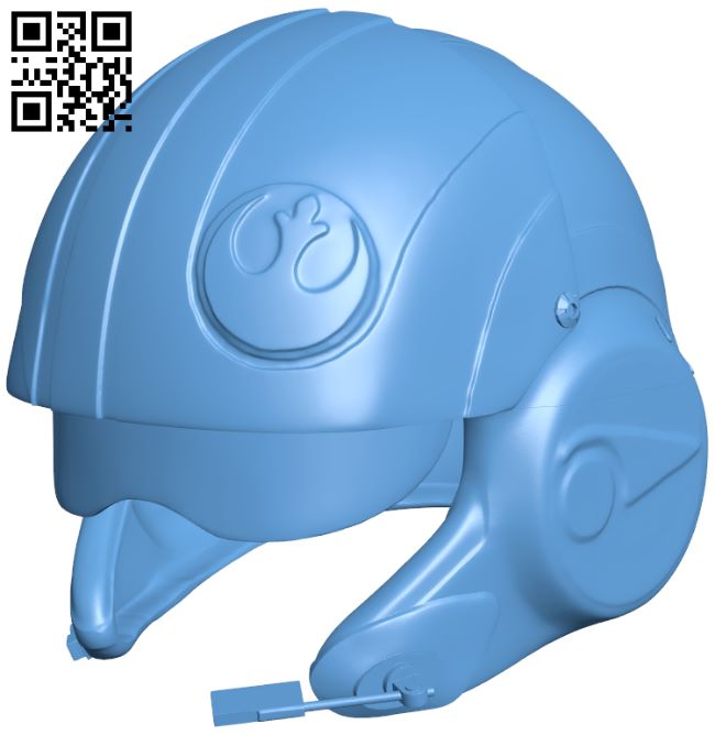 X-Wing Pilot Helmet H006977 file stl free download 3D Model for CNC and 3d printer