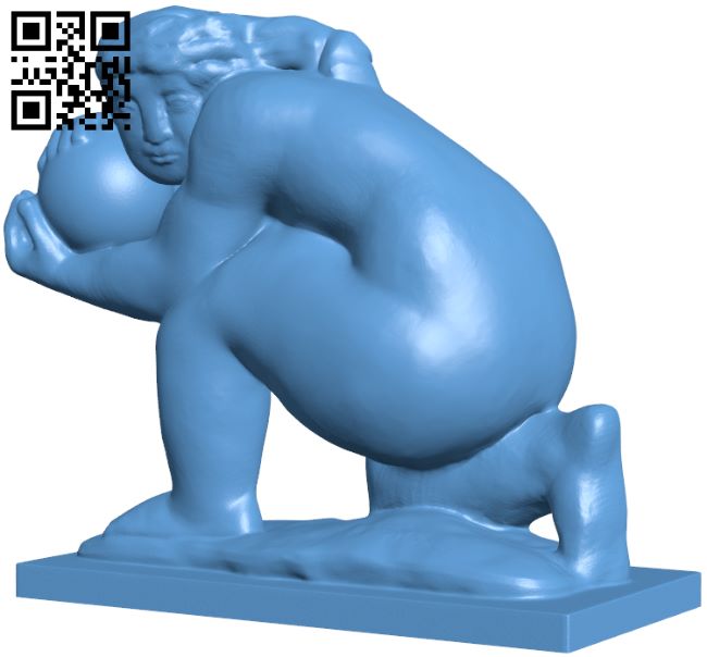 A girl with a ball at Muzeon, Moscow H008061 file stl free download 3D Model for CNC and 3d printer
