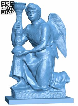 Angel with candlestick H007827 file stl free download 3D Model for CNC and 3d printer