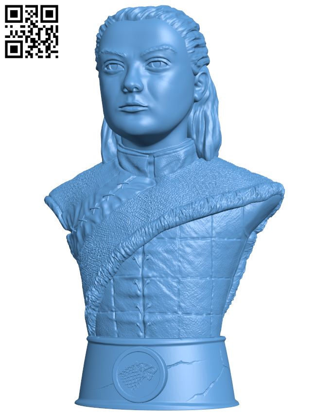 Arya Stark Bust H008002 file stl free download 3D Model for CNC and 3d printer