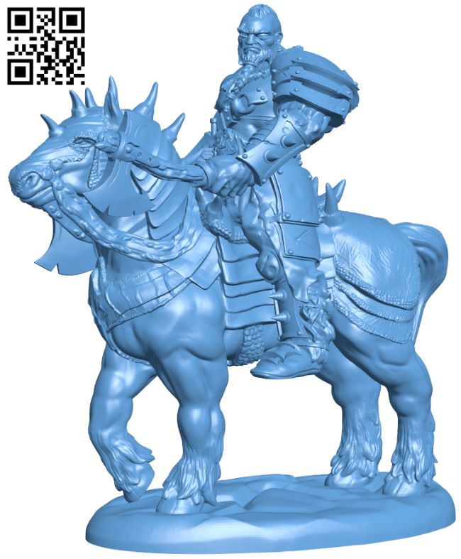 Barbarian Champion on Horseback H008304 file stl free download 3D Model for CNC and 3d printer