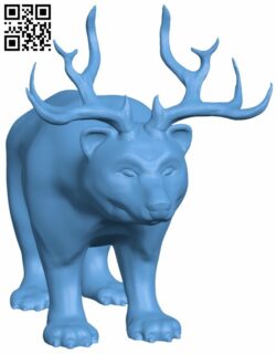 Bear with horns H007884 file stl free download 3D Model for CNC and 3d printer