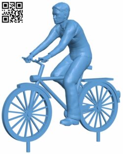 Biker and bike H007836 file stl free download 3D Model for CNC and 3d printer