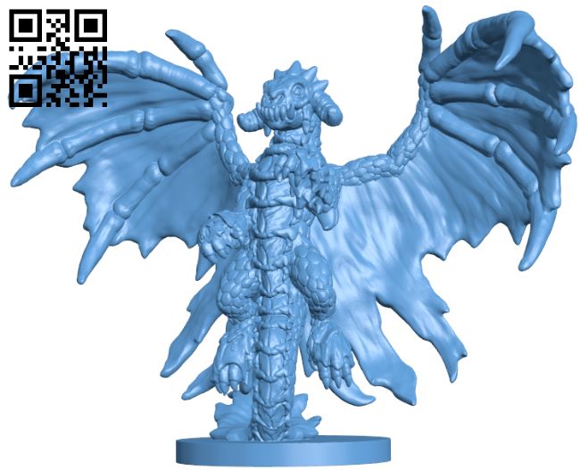 Black Dragon Wyrmling H008067 file stl free download 3D Model for CNC and 3d printer