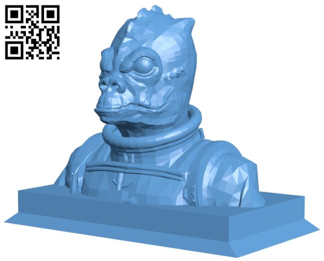 Bossk Bust H008069 file stl free download 3D Model for CNC and 3d printer