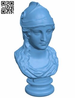 Bust of Athena H007613 file stl free download 3D Model for CNC and 3d printer
