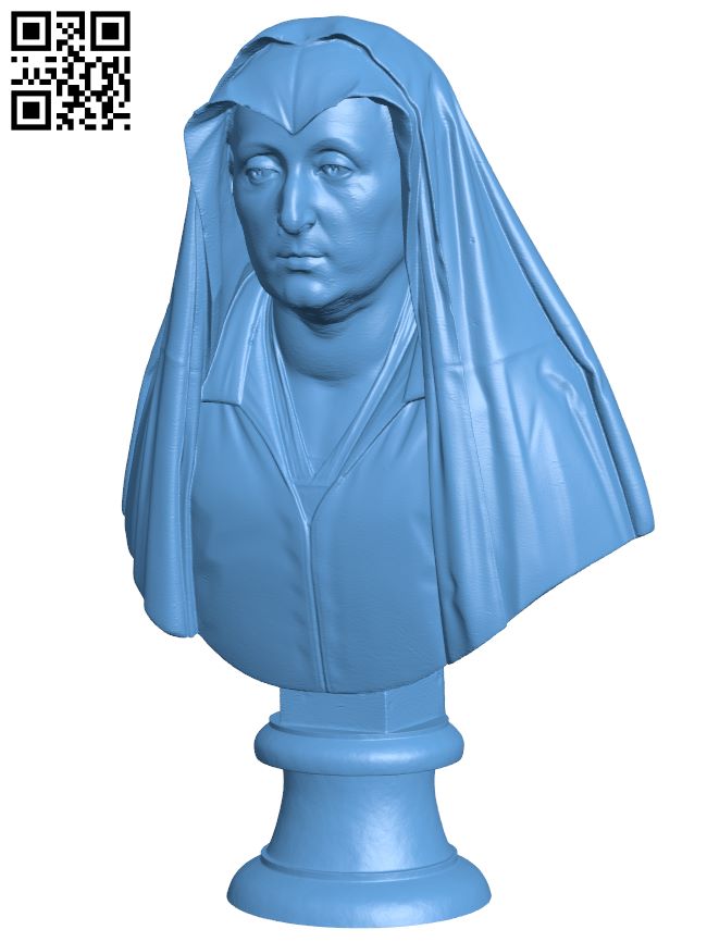 Bust of Camilla Barbadori H008011 file stl free download 3D Model for CNC and 3d printer