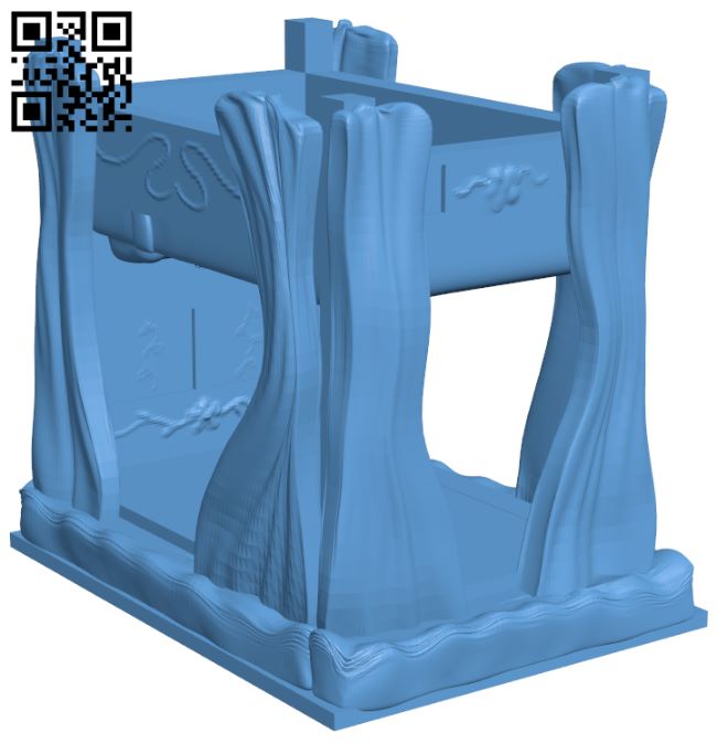 Canopy bed H007655 file stl free download 3D Model for CNC and 3d printer