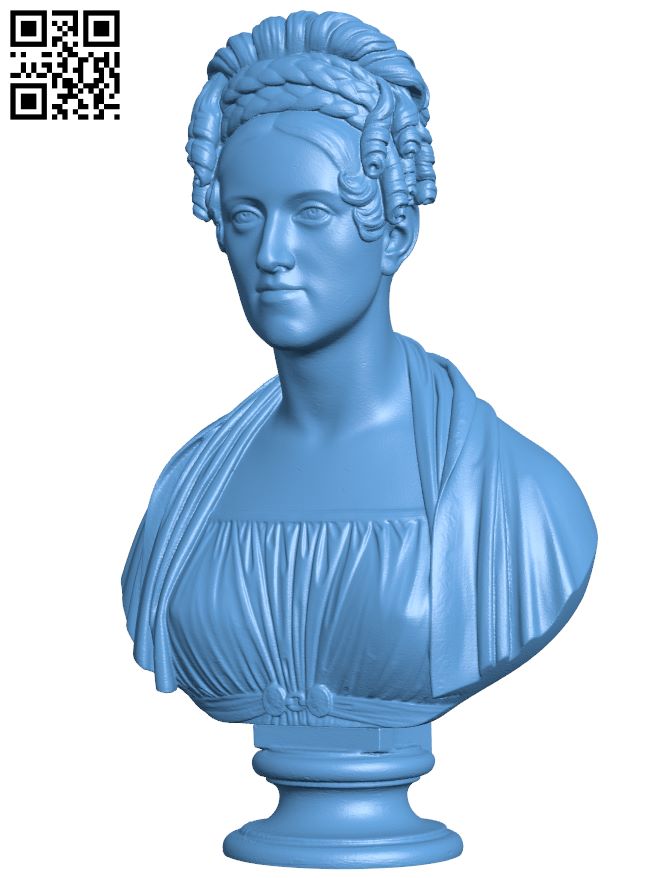 Caroline bust H007947 file stl free download 3D Model for CNC and 3d printer