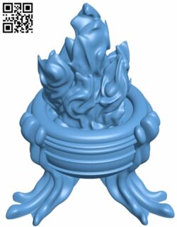 Cauldron on fire H008246 file stl free download 3D Model for CNC and 3d printer