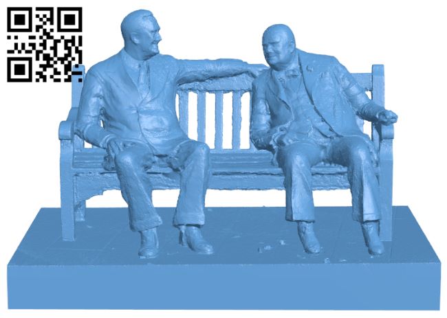 Churchill And Roosevelt Allies Sculpture H007616 file stl free download 3D Model for CNC and 3d printer