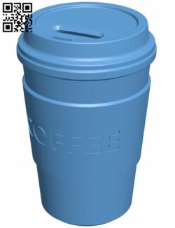 Coffee Cup Money Box H008376 file stl free download 3D Model for CNC and 3d printer