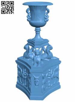 Crater vase with Thiasos H008377 file stl free download 3D Model for CNC and 3d printer