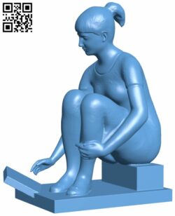 Crouching Girl at Zayachy Island, St Petersburg H007889 file stl free download 3D Model for CNC and 3d printer