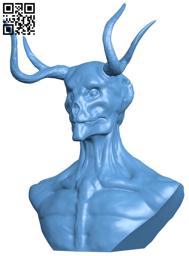 Demon bust H008079 file stl free download 3D Model for CNC and 3d printer