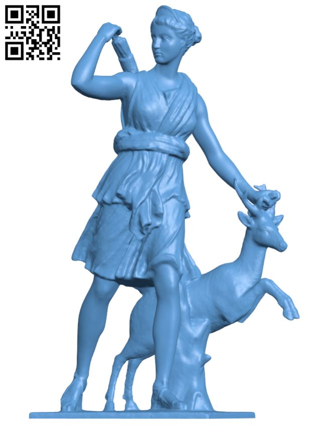 Diana and a deer H008081 file stl free download 3D Model for CNC and 3d printer