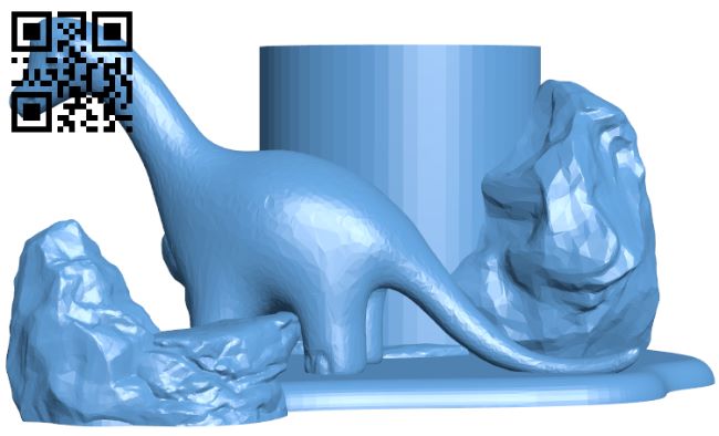 Dinosaur pen holder H007854 file stl free download 3D Model for CNC and 3d printer