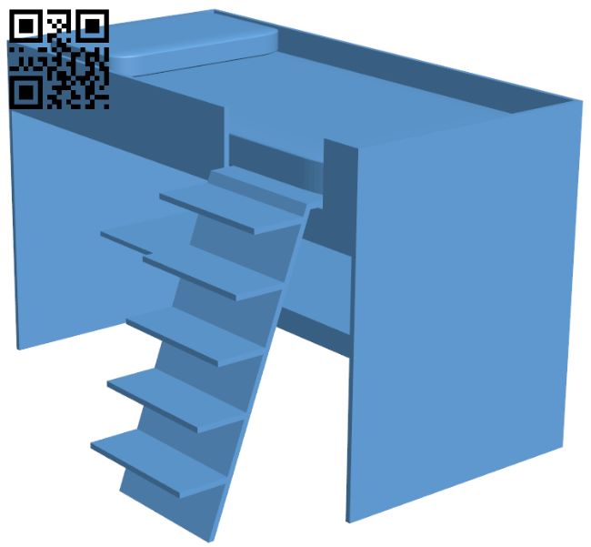 Double decker bed H007670 file stl free download 3D Model for CNC and 3d printer