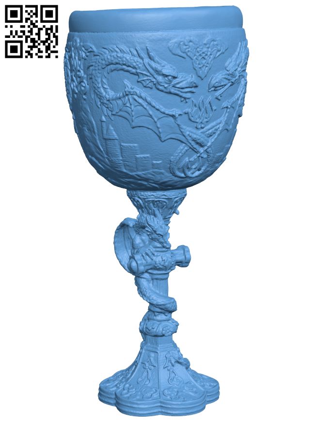 Dragon chalice H008124 file stl free download 3D Model for CNC and 3d printer