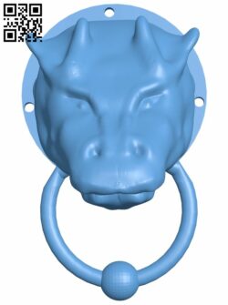 Dragon door knob H008125 file stl free download 3D Model for CNC and 3d printer