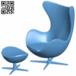 Egg chair and ottoman H007679 file stl free download 3D Model for CNC and 3d printer