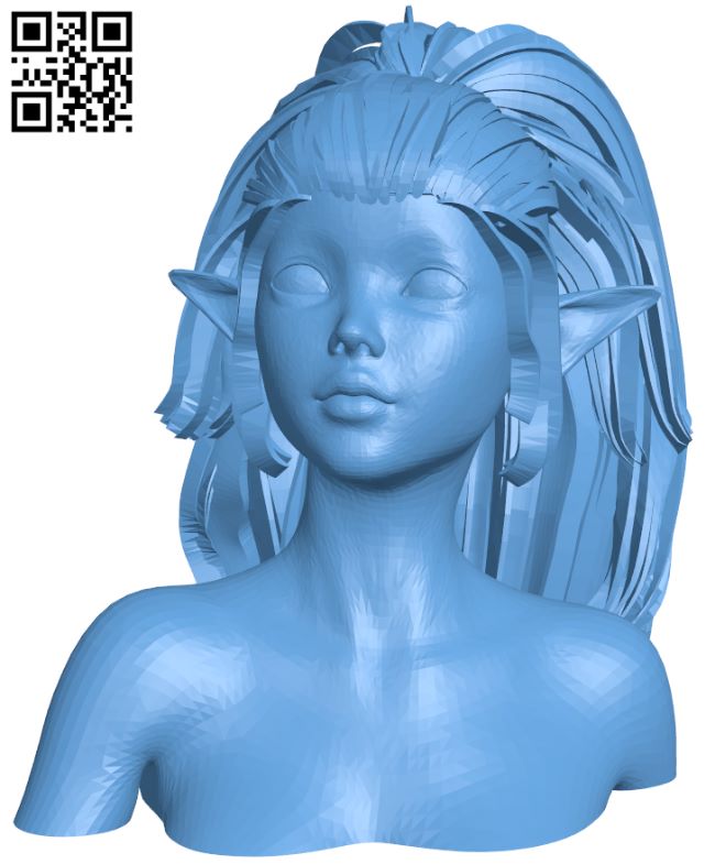 Elf bust H007682 file stl free download 3D Model for CNC and 3d printer