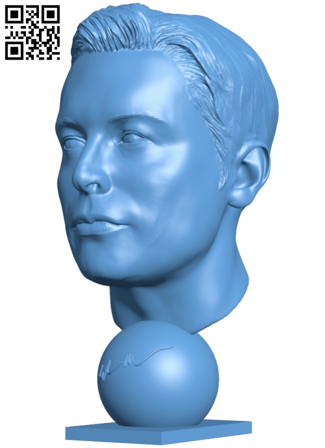 Elon Musk bust H008257 file stl free download 3D Model for CNC and 3d printer