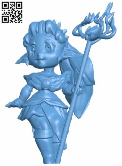 Female Druid Elf H008037 file stl free download 3D Model for CNC and 3d printer