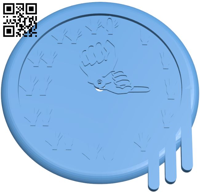 Finger counting wall clock H008090 file stl free download 3D Model for CNC and 3d printer
