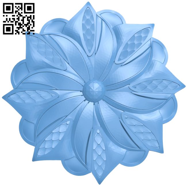 Flower pattern T0001123 download free stl files 3d model for CNC wood carving