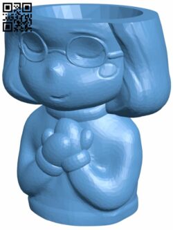 Flowerpot girl glasses H008042 file stl free download 3D Model for CNC and 3d printer