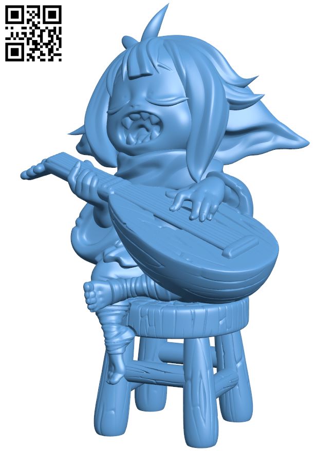 Gaz, the Goblin bard H008439 file stl free download 3D Model for CNC and 3d printer
