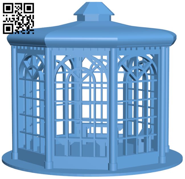 Gazebo stairs H008045 file stl free download 3D Model for CNC and 3d printer