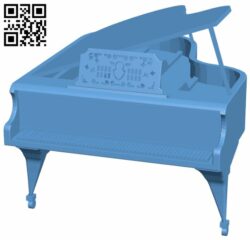 Grand piano H008217 file stl free download 3D Model for CNC and 3d printer