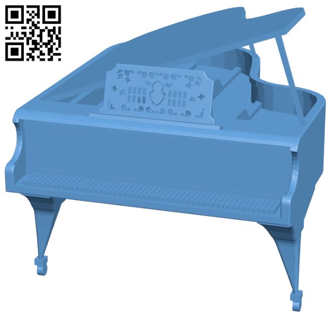 Grand piano H008217 file stl free download 3D Model for CNC and 3d printer