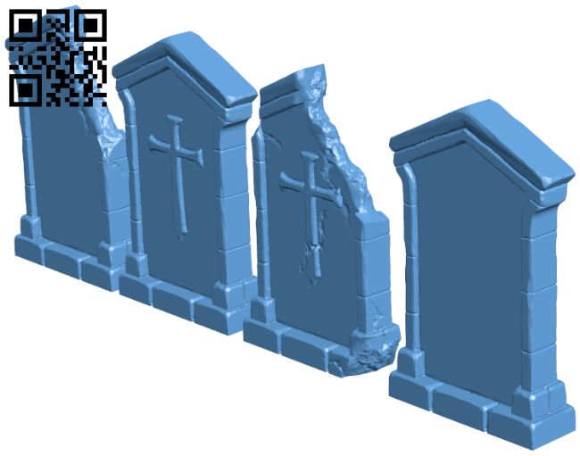 Grave Stone Pack H008052 file stl free download 3D Model for CNC and 3d printer