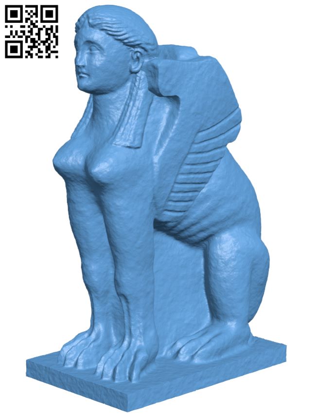 Greek sphinx H008053 file stl free download 3D Model for CNC and 3d printer