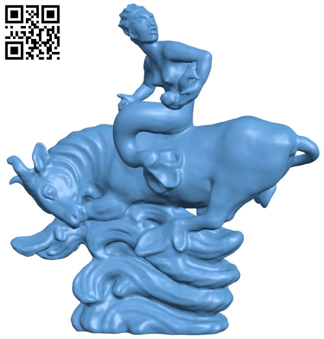 Havtyren - Sea Bull Figurine H007872 file stl free download 3D Model for CNC and 3d printer