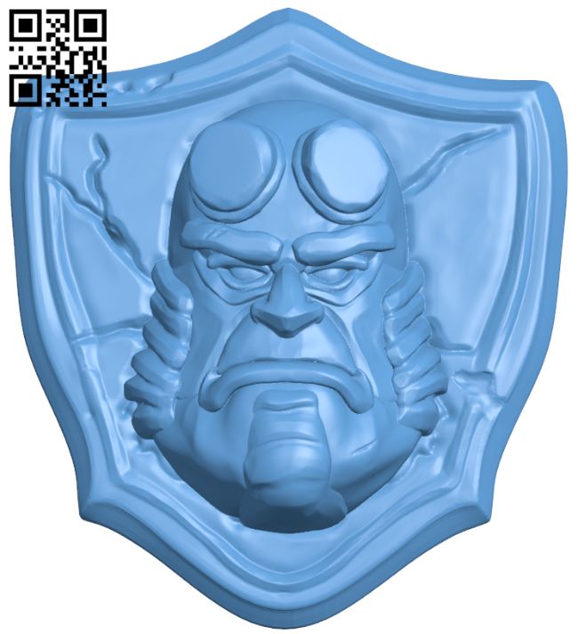 Hellboy badge H007698 file stl free download 3D Model for CNC and 3d printer