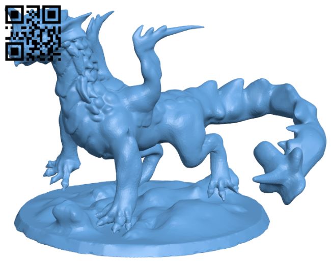 Horned Dragon Wyrmling H008136 file stl free download 3D Model for CNC and 3d printer