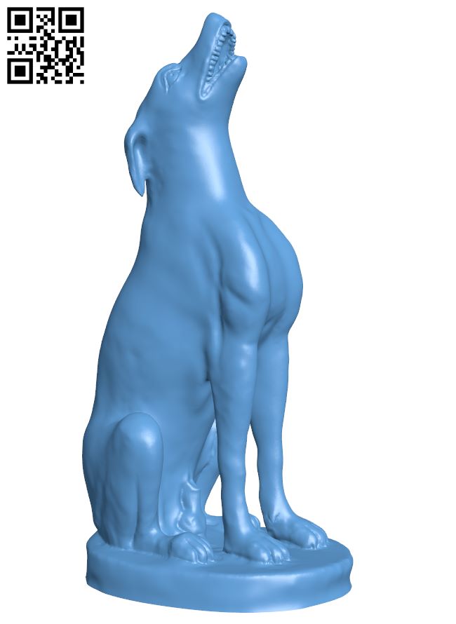 Howling dog H007737 file stl free download 3D Model for CNC and 3d printer